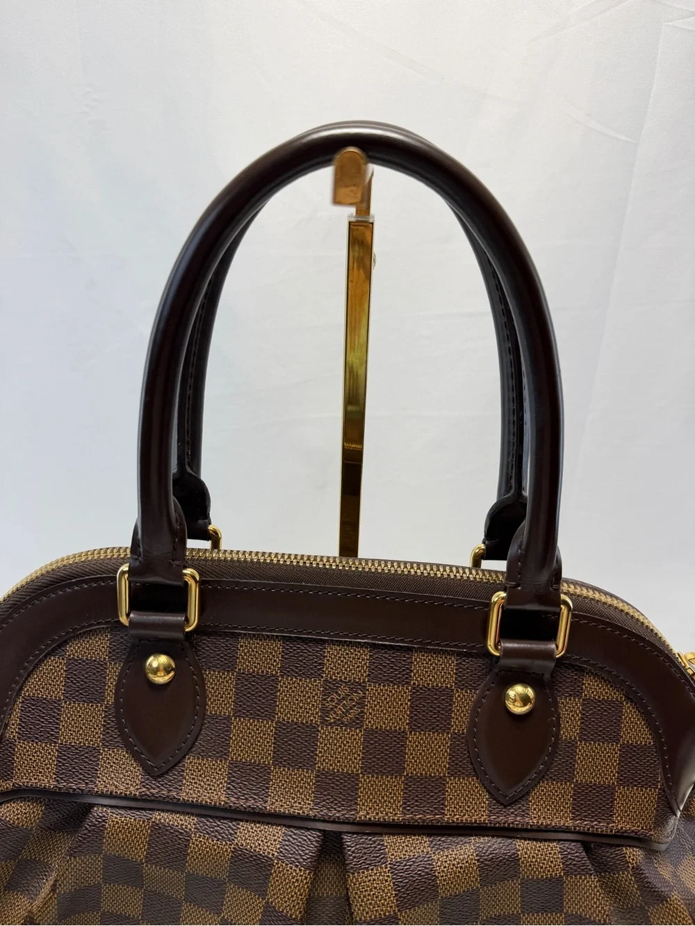 Louis Vuitton trevi  cloth Satchel with Gold Hardware